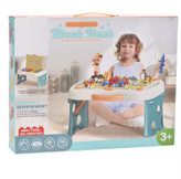 میز بازی لگو چند منظوره به همراه لگوهای رنگی و محفظه نگهداری قطعات برای کودکان بالای ۳ سال در ال آی تویز