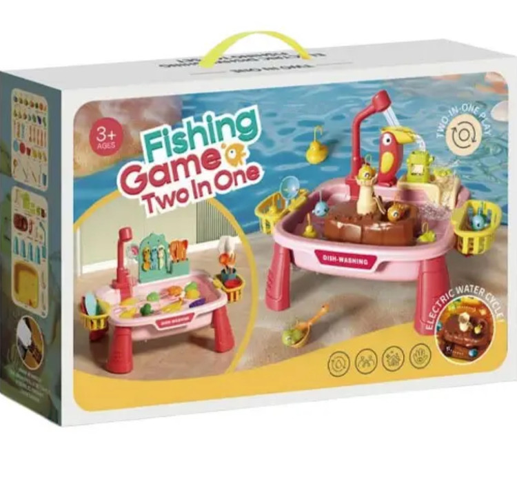 ست بازی دو کاره سینک ظرفشویی و ماهیگیری مدل ۶۶۸۰ با سیستم چرخش آب برقی در فروشگاه ال آی تویز