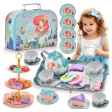 ست عصرانه خوری فلزی Mermaid Tin Tea Set مدل چمدانی با طرح پری دریایی در فروشگاه ال آی تویز