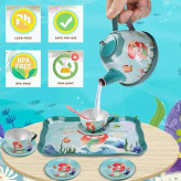 ست عصرانه خوری فلزی Mermaid Tin Tea Set مدل چمدانی با طرح پری دریایی در فروشگاه ال آی تویز