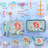 ست عصرانه خوری فلزی Mermaid Tin Tea Set مدل چمدانی با طرح پری دریایی در فروشگاه ال آی تویز