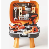اسباب بازی جعبه ابزار چمدانی ۵ کاره پایه دار با دریل باتریخور و عینک ایمنی برای کودکان در فروشگاه ال آی تویز
