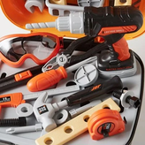 اسباب بازی جعبه ابزار چمدانی ۵ کاره پایه دار با دریل باتریخور و عینک ایمنی برای کودکان در فروشگاه ال آی تویز