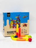 ست ساختنی مغناطیسی ۱۰۰ قطعه مدل Magnetic Sticks شامل میلهها و گویهای رنگی برای تقویت خلاقیت در فروشگاه ال آی تویز