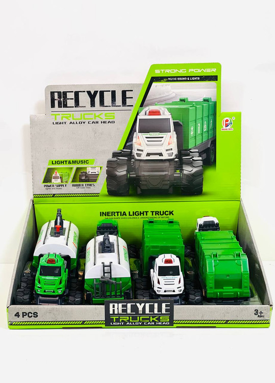 پک ۴ عددی ماشینهای خدمات شهری شامل کامیون بازیافت و تانکر آبپاش با سر آلیاژی سبک در فروشگاه ال آی تویز