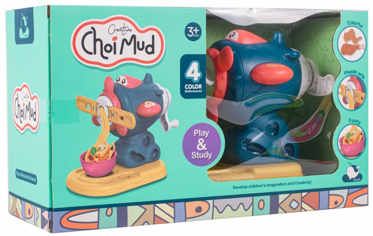 ست خمیر بازی چرخگوشت و نودلساز مدل Choi Mud شامل قالبهای متنوع و خمیرهای رنگی در فروشگاه ال آی تویز