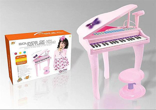 پیانو اسباببازی پایهدار صورتی مدل Sounds of Nature کد 88022 همراه با صندلی و میکروفون در فروشگاه ال آی تویز