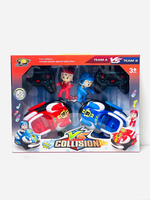 ست دو عددی ماشینهای کنترلی تصادفی شارژی با قابلیت پرتاب فیگور و افکت صوتی در فروشگاه ال آی تویز