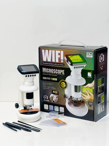 میکروسکوپ دیجیتال هوشمند مدل WIFI دارای نمایشگر ۲.۴ اینچی، قابلیت اتصال به موبایل و بزرگنمایی ۱۰۰۰ برابر در فروشگاه ال آی تویز