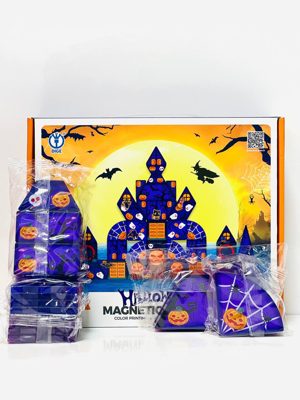 ست ۶۸ قطعه مگنت تایل مغناطیسی طرح هالووین برند DIGE با قابلیت ساخت قلعه و سازههای سهبعدی در فروشگاه ال آی تویز