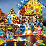 ست ۱۲۴ قطعه مگنت تایل چراغدار طرح دنیای دایناسورها (Dinosaur Paradise) مدل ۸۸۰۳ با فیگورهای مفصلی در فروشگاه ال آی تویز