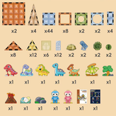 ست ۱۲۴ قطعه مگنت تایل چراغدار طرح دنیای دایناسورها (Dinosaur Paradise) مدل ۸۸۰۳ با فیگورهای مفصلی در فروشگاه ال آی تویز