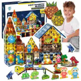 ست ۱۲۴ قطعه مگنت تایل چراغدار طرح دنیای دایناسورها (Dinosaur Paradise) مدل ۸۸۰۳ با فیگورهای مفصلی در فروشگاه ال آی تویز