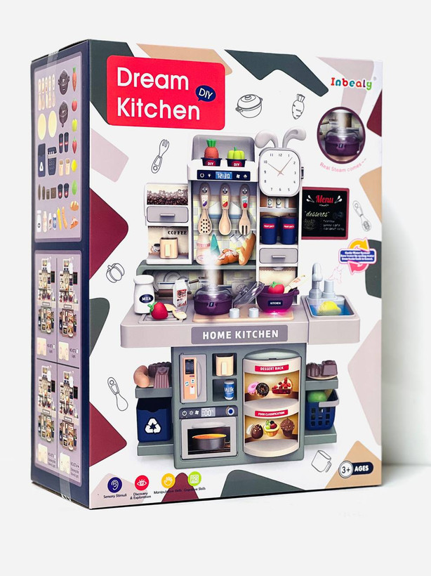 ست آشپزخانه کودک باتریخور مدل Dream Kitchen آیتم ۴۲۴ با قابلیت ایجاد بخار واقعی، سینک ظرفشویی و افکت نوری در فروشگاه ال آی تویز