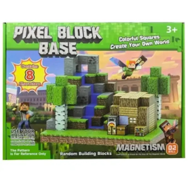 لگو مگنتی طرح ماینکرافت مدل Pixel Block Base با ۱۴۹ قطعه و ۸ شخصیت متنوع برای تقویت خلاقیت کودکان در فروشگاه ال آی تویز