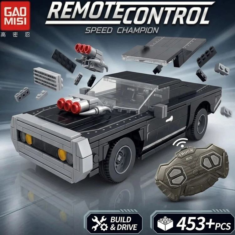 لگو کنترلی ماشین دوج شارژر ۴۵۳ قطعه مشکی با ریموت کنترل برند GaoMisi کد T4058 ال آی تویز