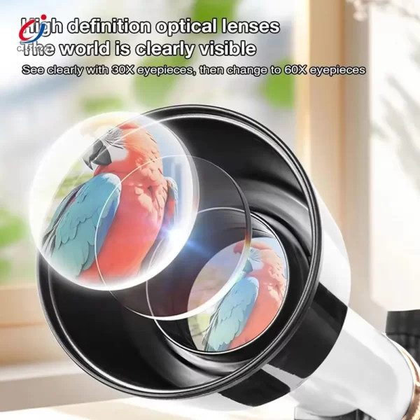 تلسکوپ نجومی آموزشی حرفهای ۷۰ میلیمتری به همراه پایه سه پایه و گیره موبایل کد SD609 ال آی تویز
