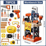 میز ابزار کودک ۳ کاره ۷۸ قطعه مدل Kid's Tool Workbench کد ۸۸۰۲ با قابلیت تبدیل به چمدان ترولی چرخدار در فروشگاه ال آی تویز