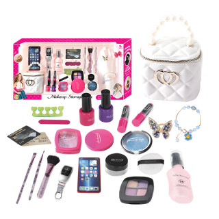 ست آرایشی و اکسسوری دخترانه کیف دار مدل Makeup Storage Box کد 0208