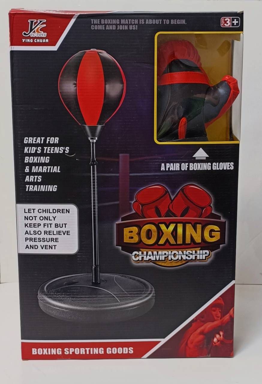 ست کیسه بوکس ایستاده گلابی شکل کودک و نوجوان برند YC Toys به همراه یک جفت دستکش بوکس بچگانه کد 1_856 در فروشگاه ال آی تویز